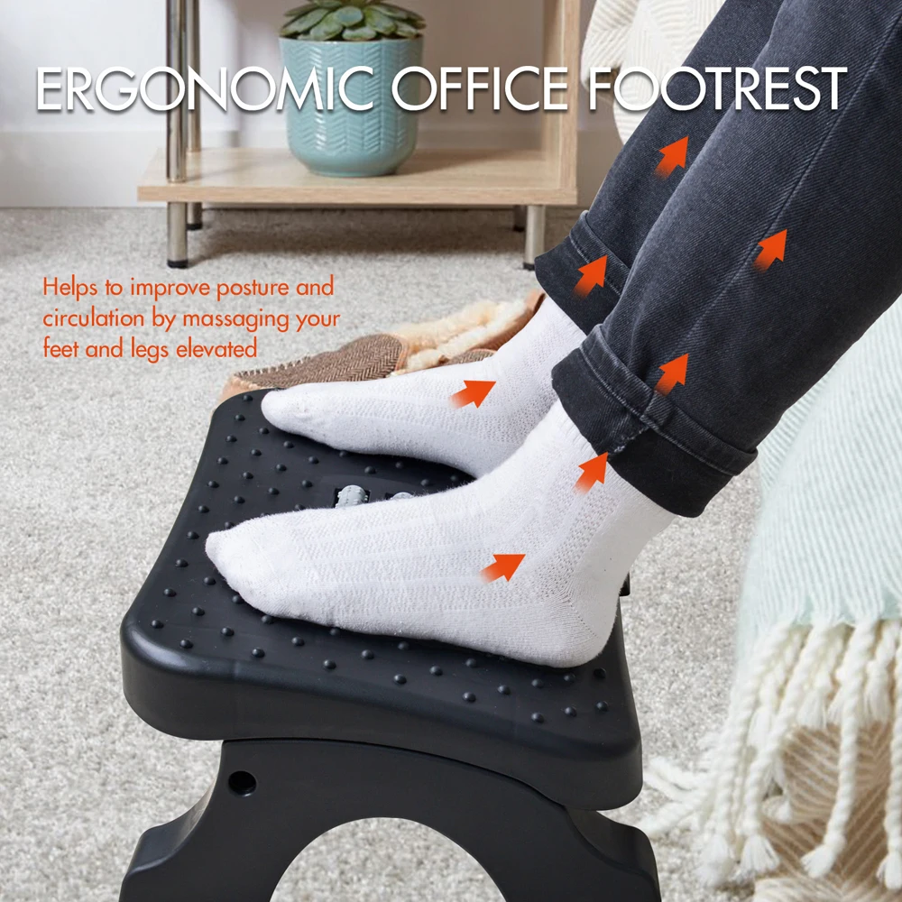 Footrest Under Desk - 인체공학적 책상 밑 발받침대 마사지 롤러