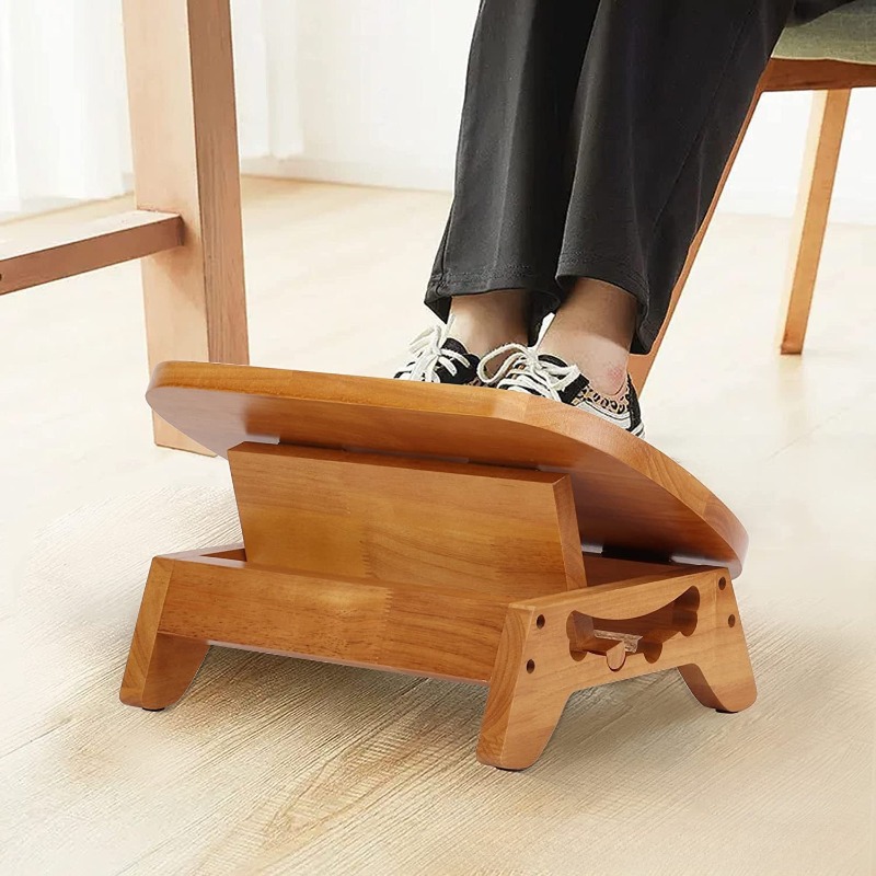 Footrest Under Desk - 단단한 나무 발 받침대, 책상 아래