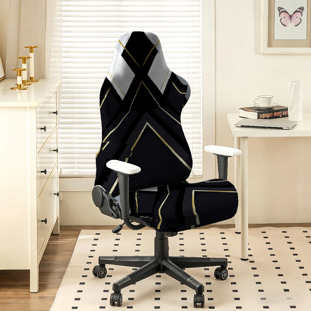 블랙 골드 기하학적 게이밍 의자 커버, 게이머 및 사무 - Esports Gaming Chair 리뷰 및 가격