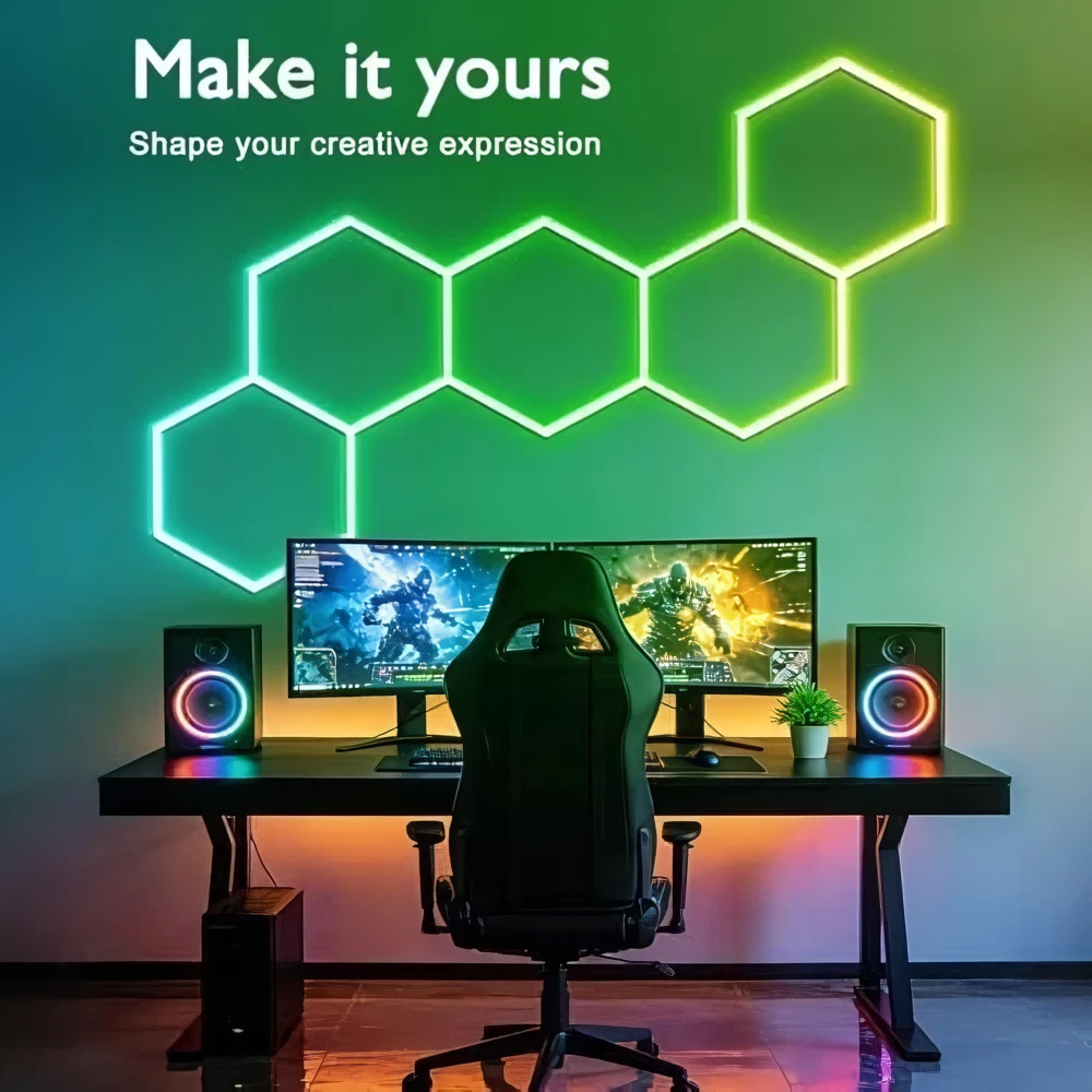RGB 육각형 허니콤 튜브 LED 천장 조명 85-26 - Esports Gaming App 리뷰 및 가격