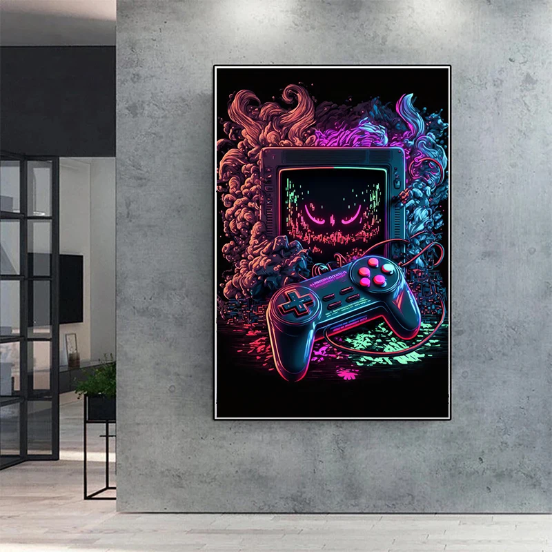 멋진 게임용 벽 예술 캔버스 그림, 화려한 게이머 컨트 - Esports Gaming Poster 리뷰 및 가격